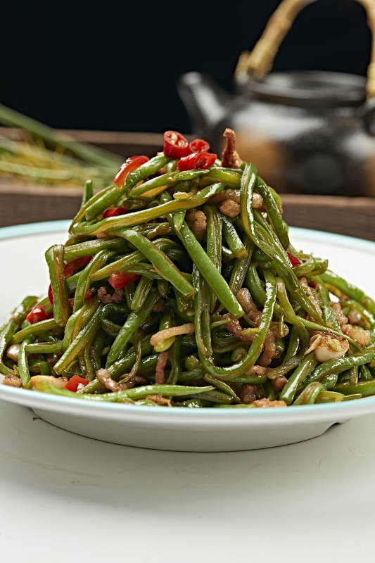 米椒豆角丝炒猪里脊丝图片