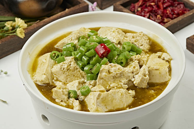 藤椒清油汤煮懒豆腐图片