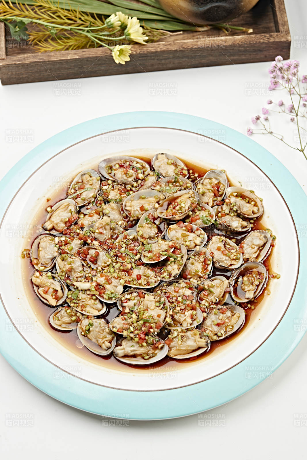 蒸鱼豉油剁椒蒸花蛤图片