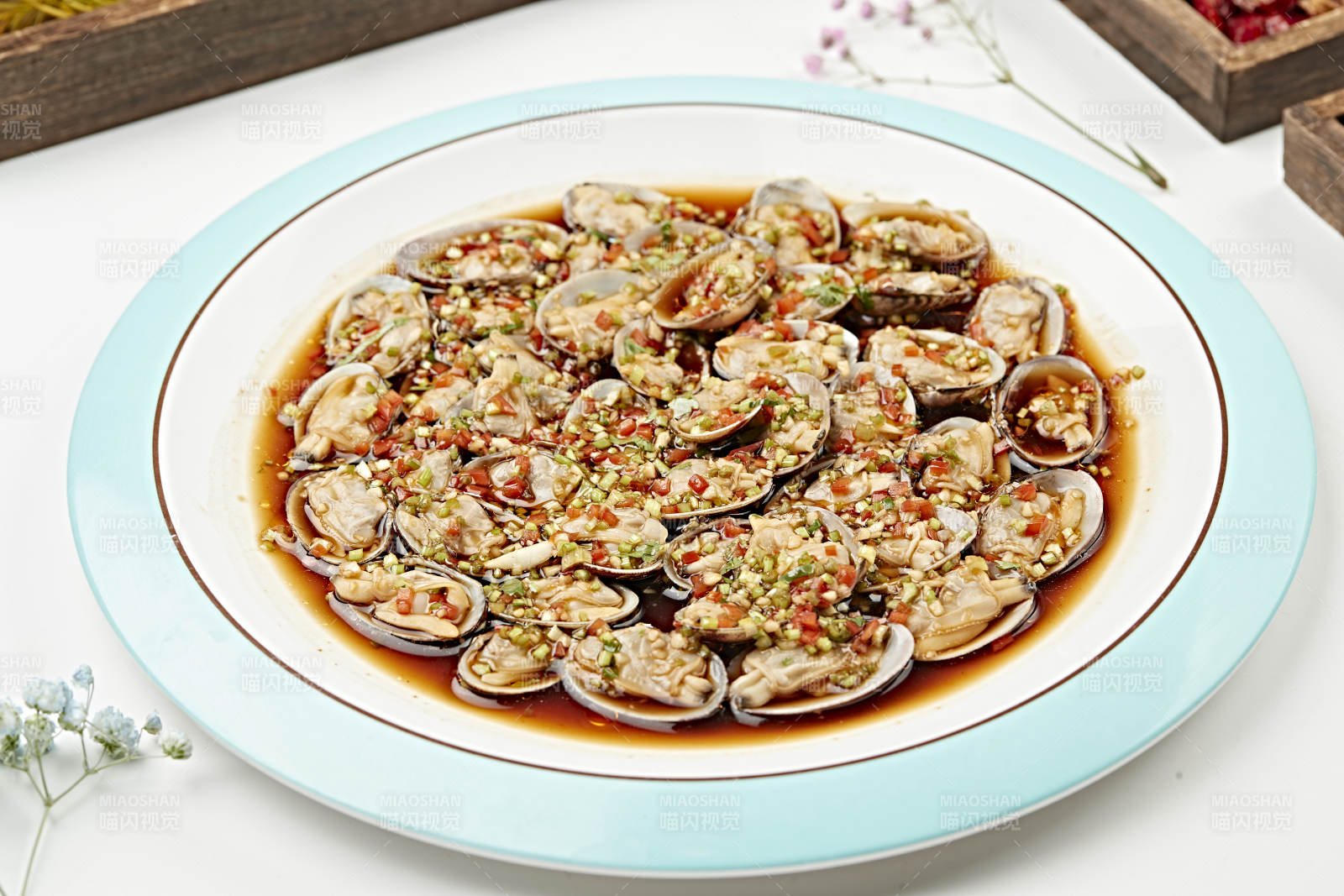 蒸鱼豉油剁椒蒸花蛤图片