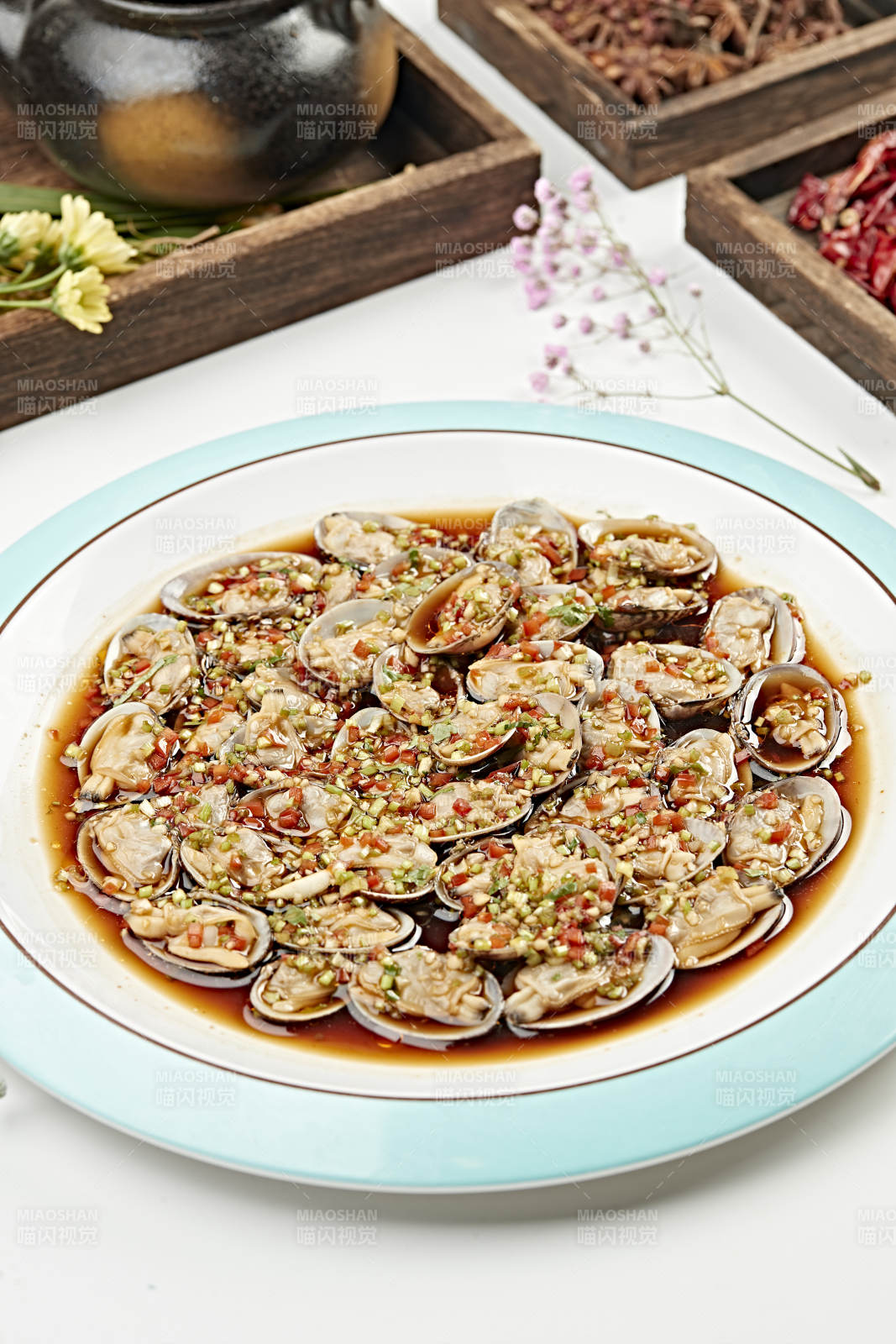 蒸鱼豉油剁椒蒸花蛤图片