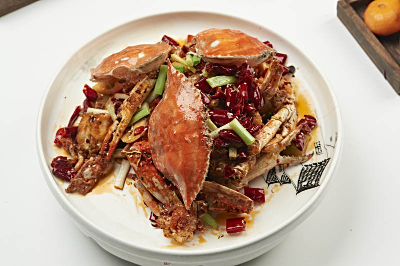 川香葱姜辣炒梭子蟹图片