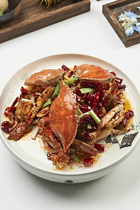 川香葱姜辣炒梭子蟹图片