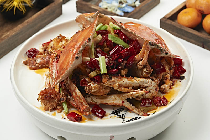 川香葱姜辣炒梭子蟹图片