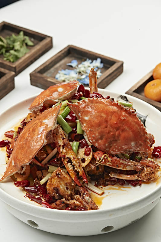 川香葱姜辣炒梭子蟹图片