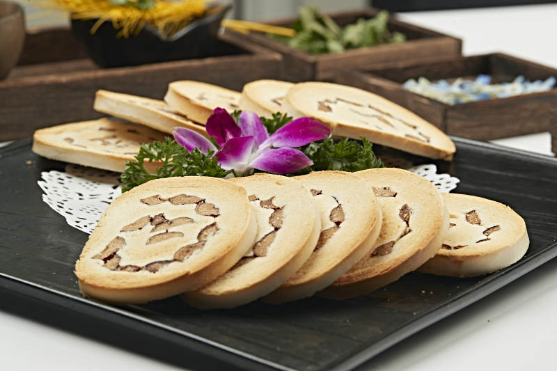 香烤干香豆馅馍片图片