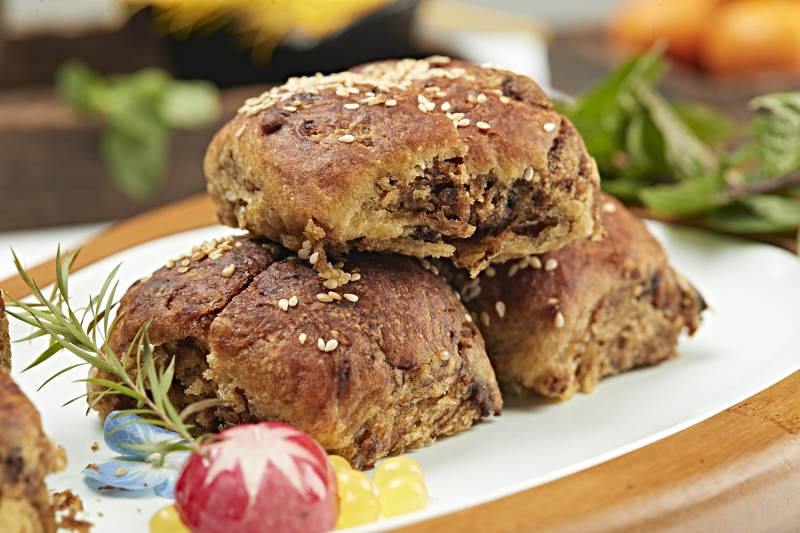 麻酱红糖棋子火烧图片