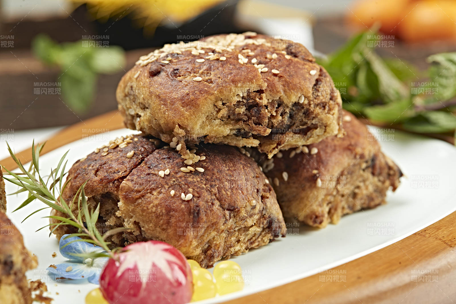 麻酱红糖棋子火烧图片