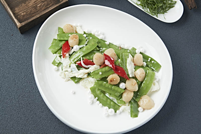 珍珠芙蓉蛋彩椒荷兰豆烧带子瑶柱图片