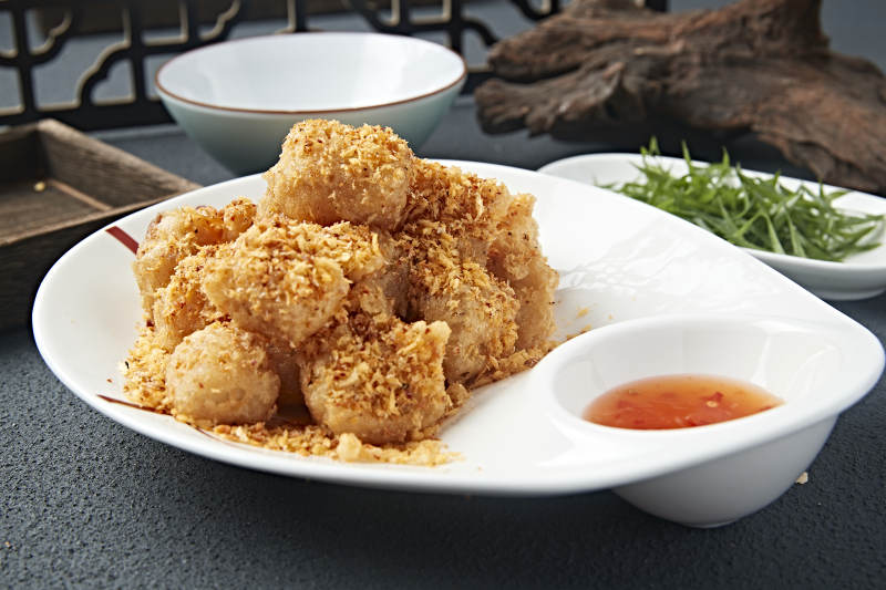 避风塘面包糠炸鲜墨鱼丸图片