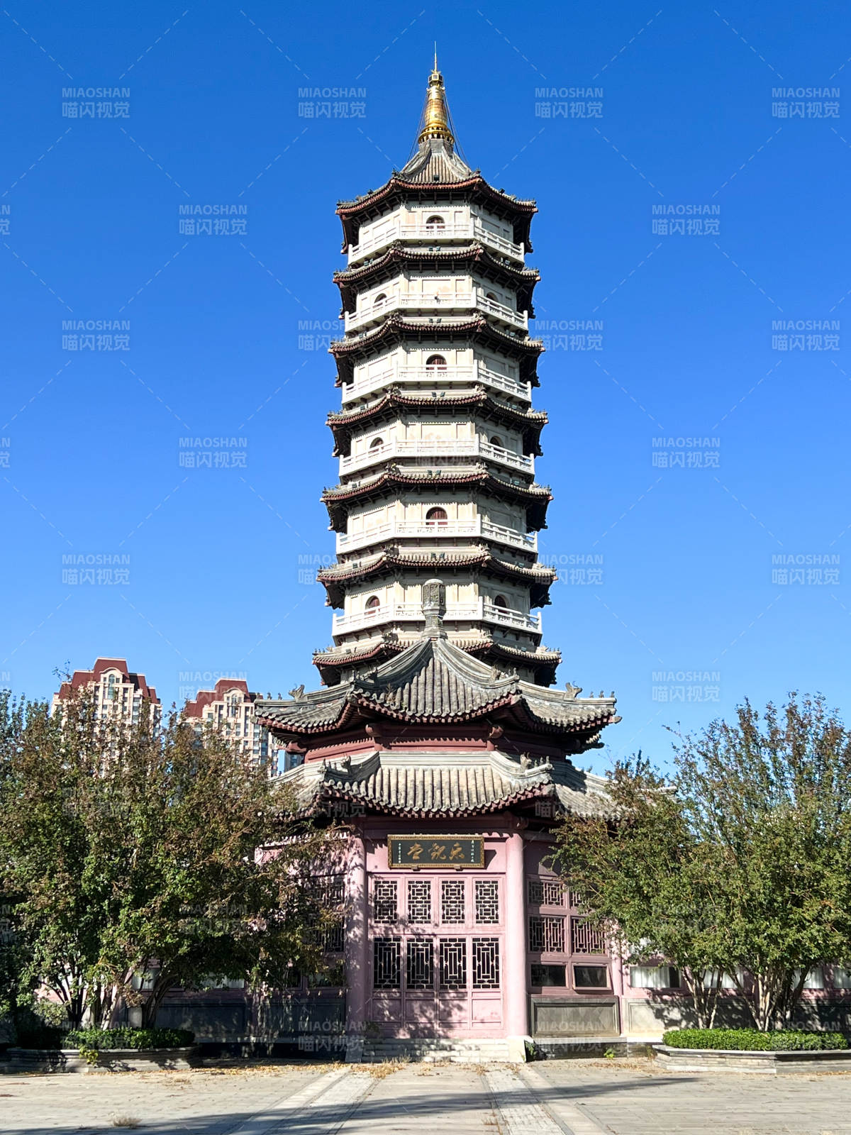 天津北宁公园古塔巍然耸立图片