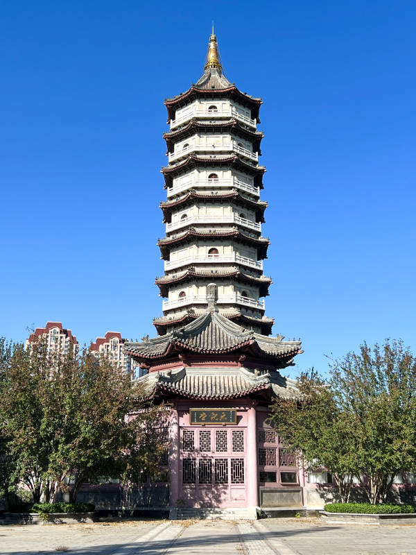 天津北宁公园古塔巍然耸立图片