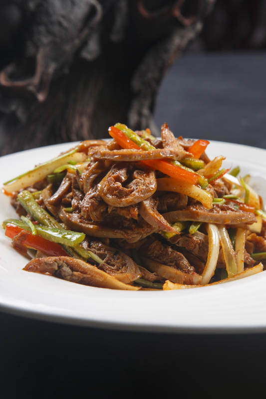 杭椒彩椒爆肚条图片