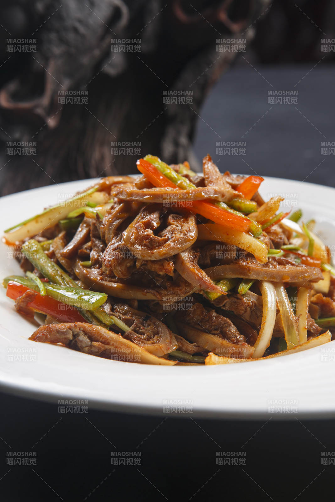 杭椒彩椒爆肚条图片