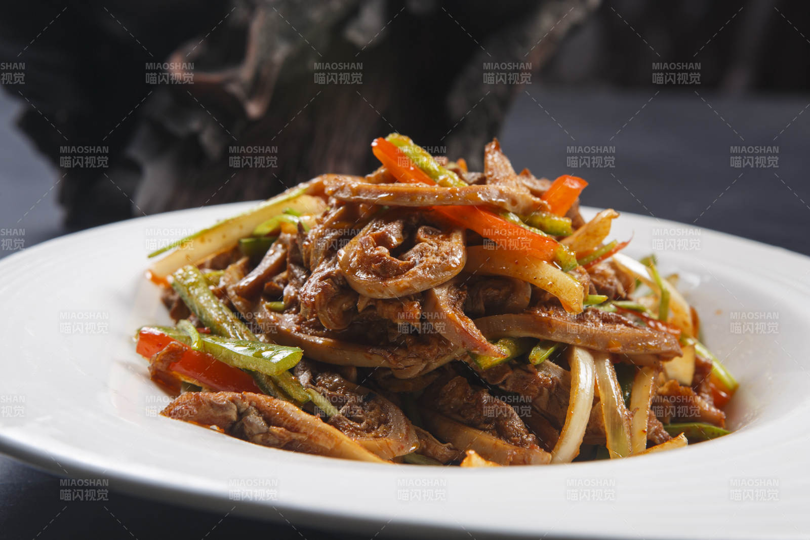 杭椒彩椒爆肚条图片