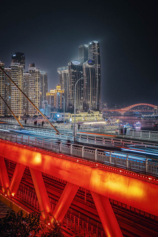重庆来福士夜景图片