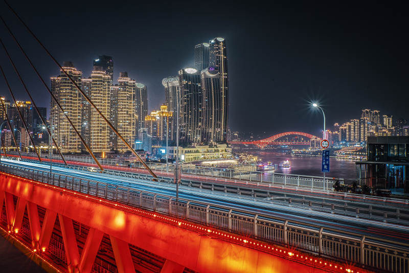 重庆来福士夜景图片