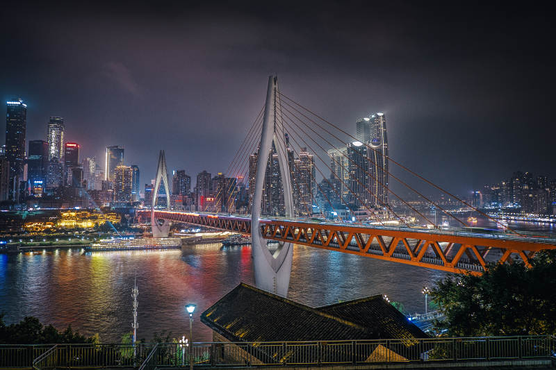 重庆市东水门大桥夜景图片