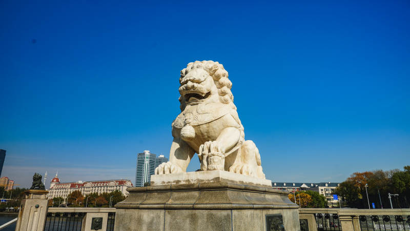 天津狮子桥石狮守桥图片