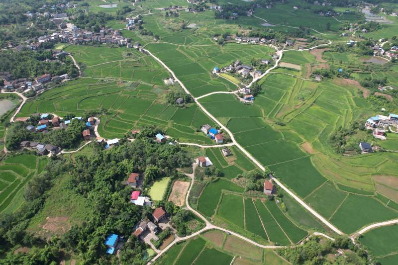 广安区石笋镇白云村田园风光航拍图图片