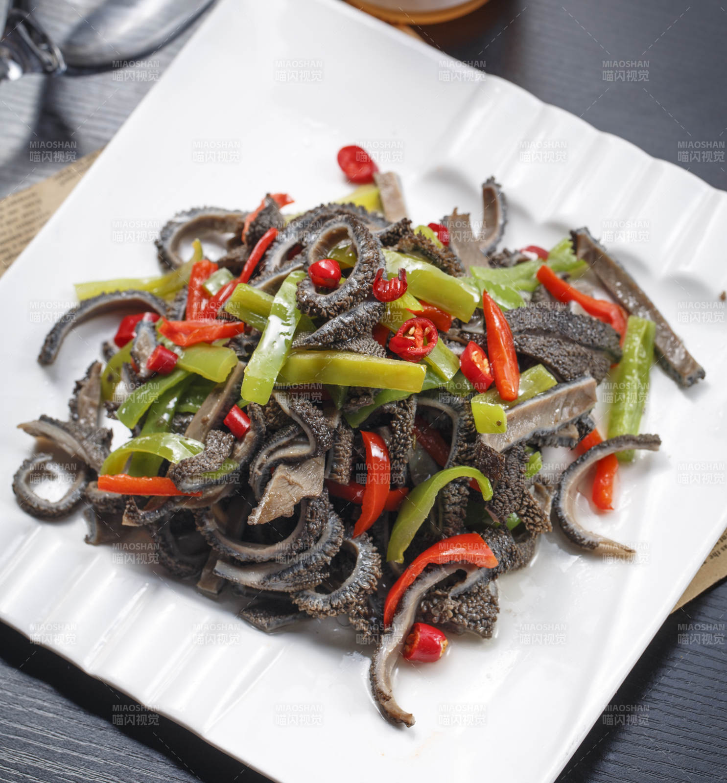 青红椒炒毛肚图片