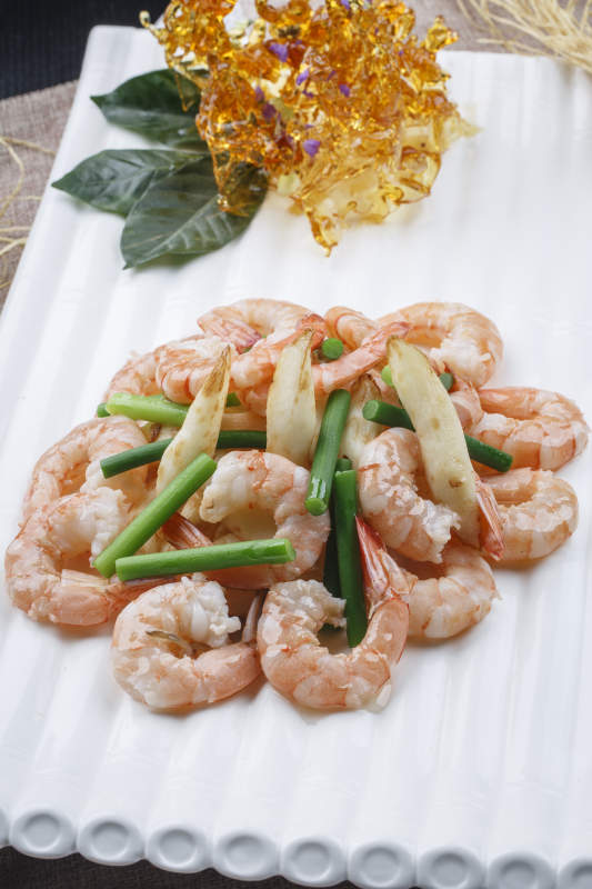 清炒马牙山药海捕大虾仁图片