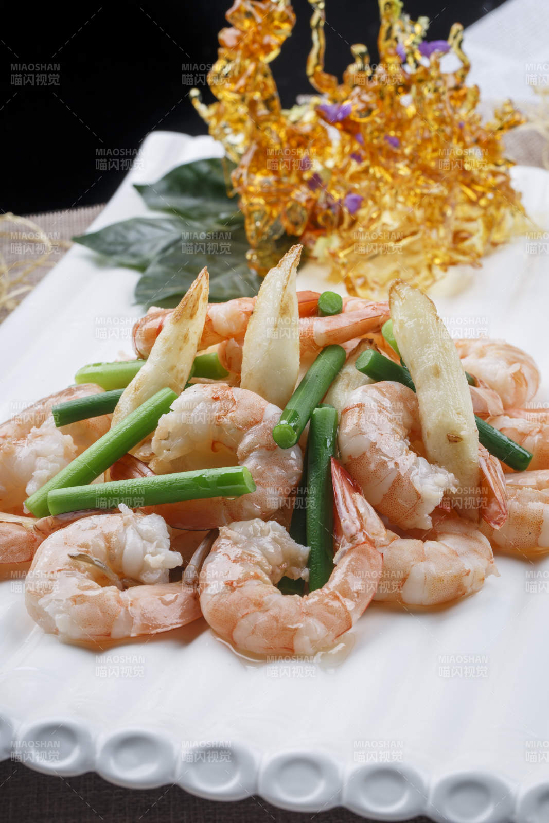 清炒马牙山药海捕大虾仁图片