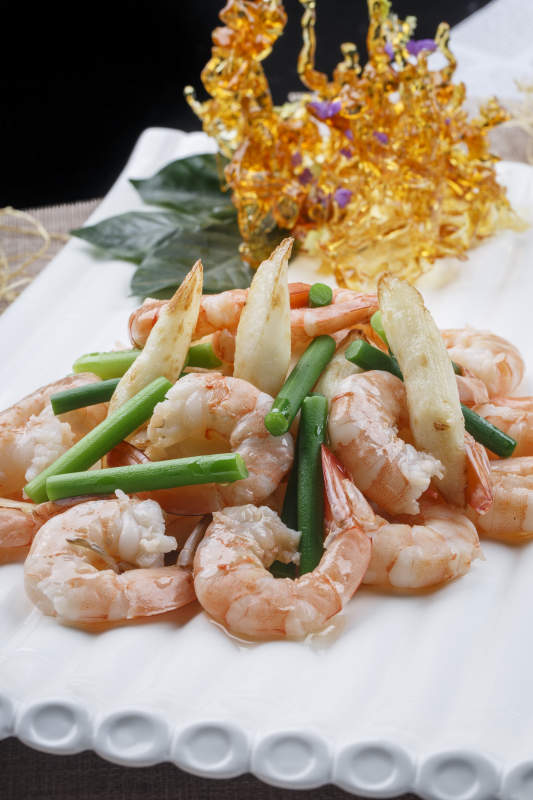 清炒马牙山药海捕大虾仁图片