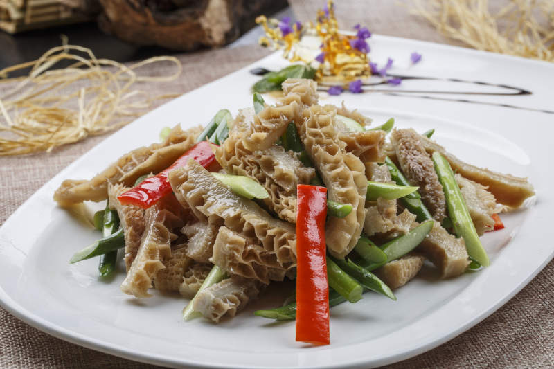 香辣彩椒蒜香金钱肚图片