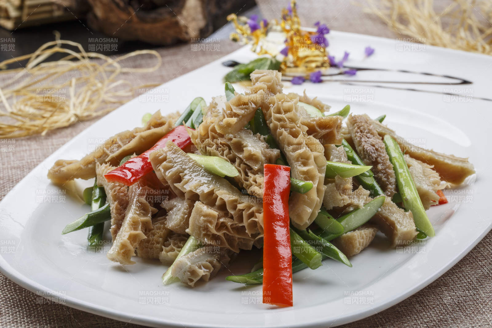 香辣彩椒蒜香金钱肚图片