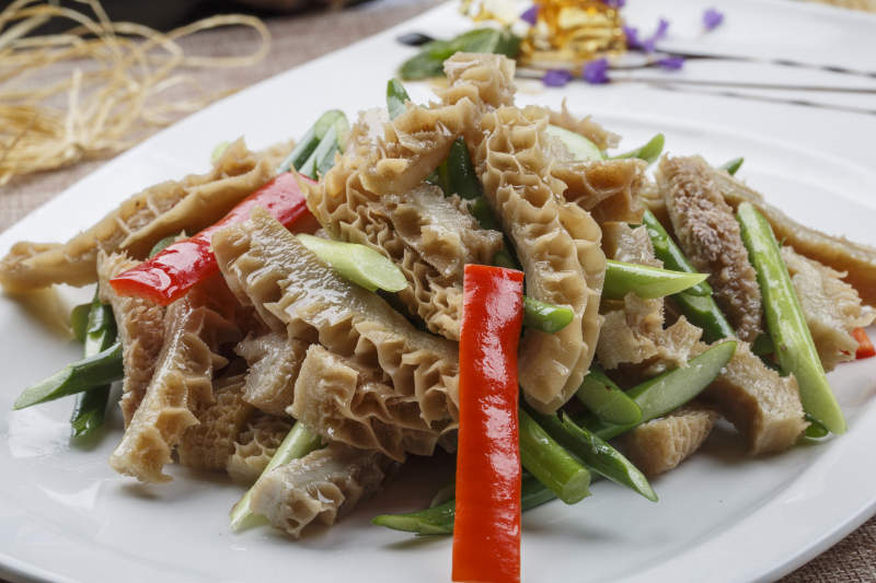 香辣彩椒蒜香金钱肚图片