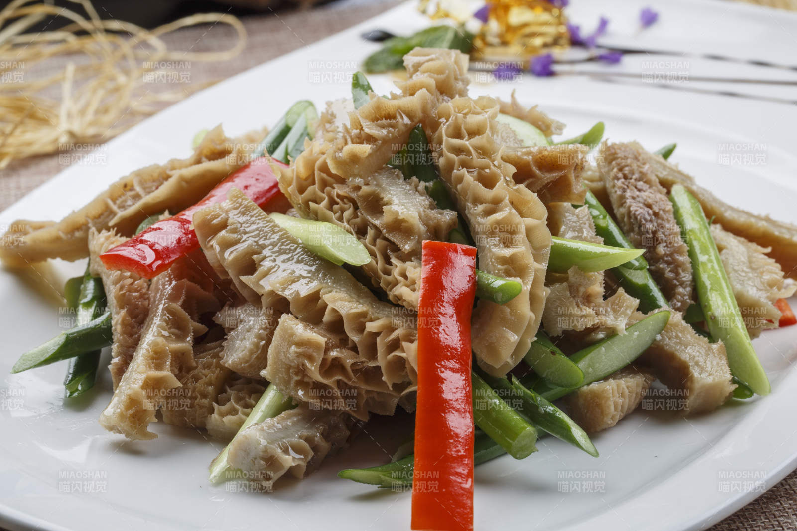 香辣彩椒蒜香金钱肚图片