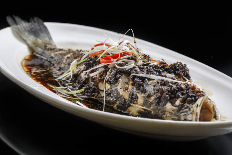 豆豉豉油蒸鲈鱼图片