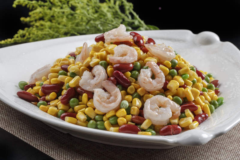 松仁玉米腰豆大虾仁图片