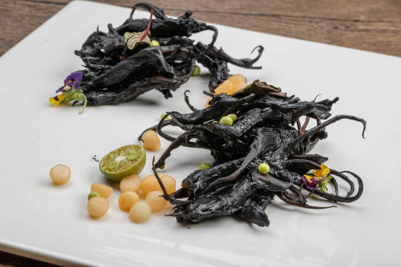 风味墨鱼汁鸭舌图片