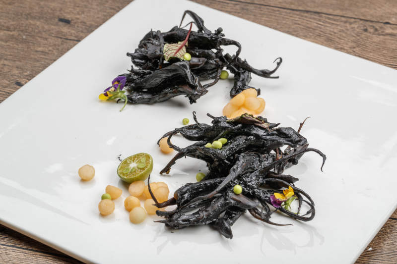 风味墨鱼汁鸭舌图片