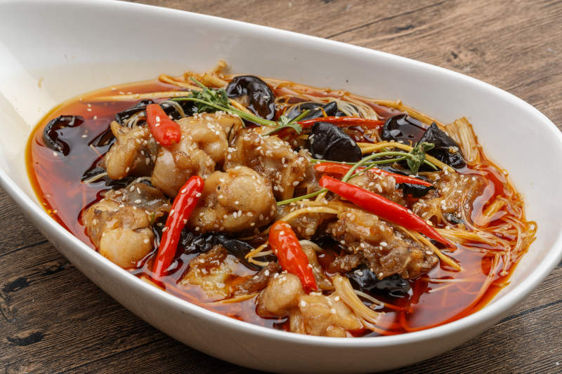 红油香辣口水蛙图片