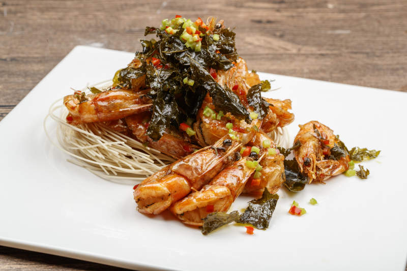 龙井香炸开背虾图片