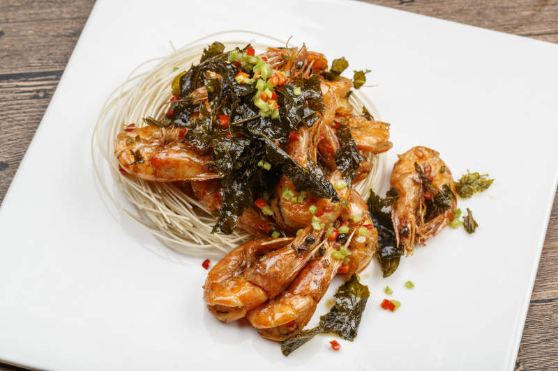 龙井香炸开背虾图片