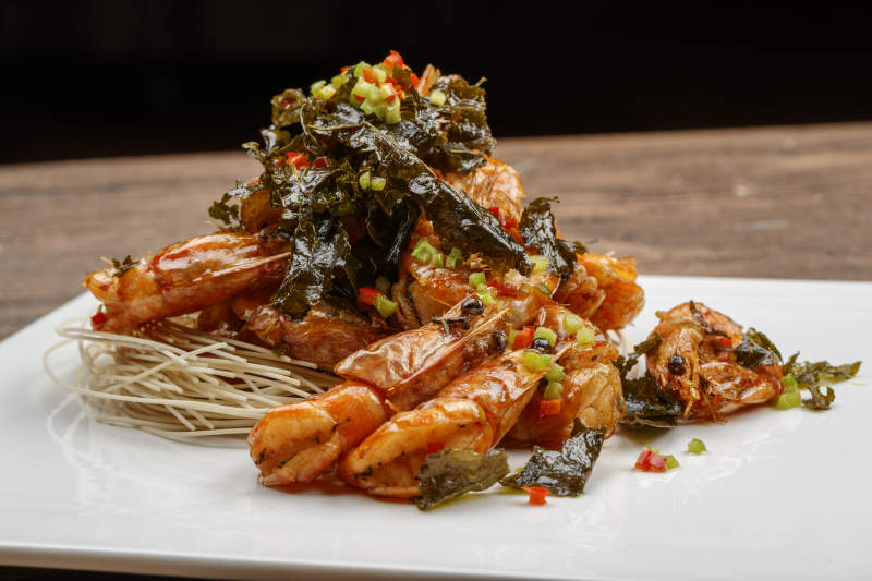 龙井香炸开背虾图片