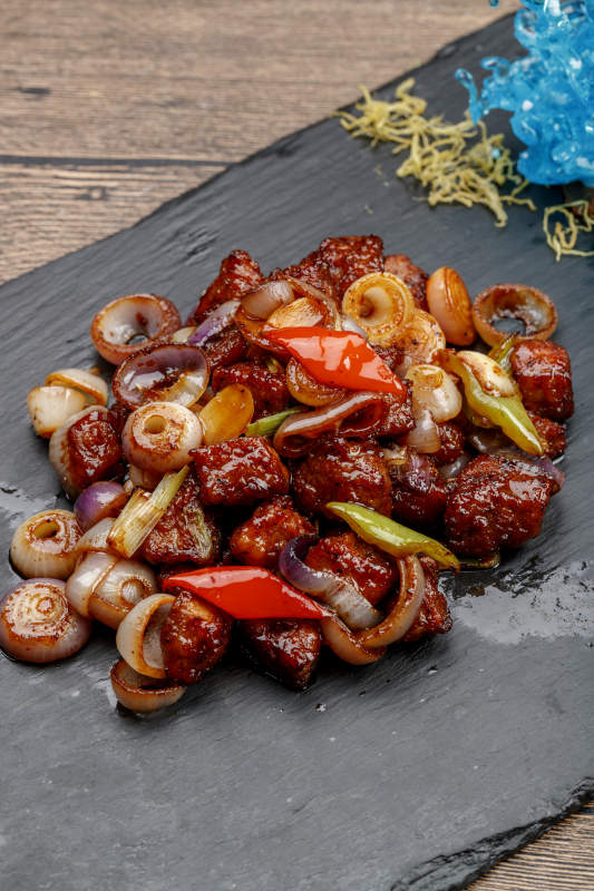 小洋葱黑椒牛仔粒图片