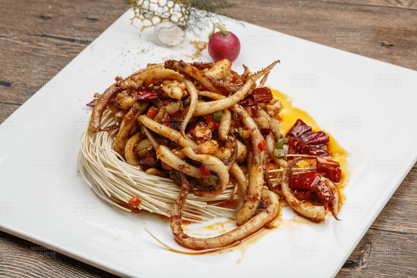 豆豉香辣鱿鱼须图片