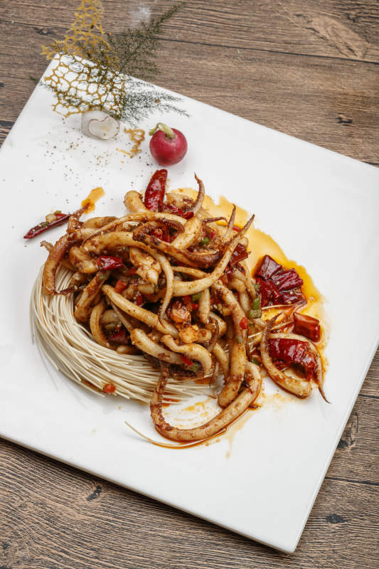 豆豉香辣鱿鱼须图片