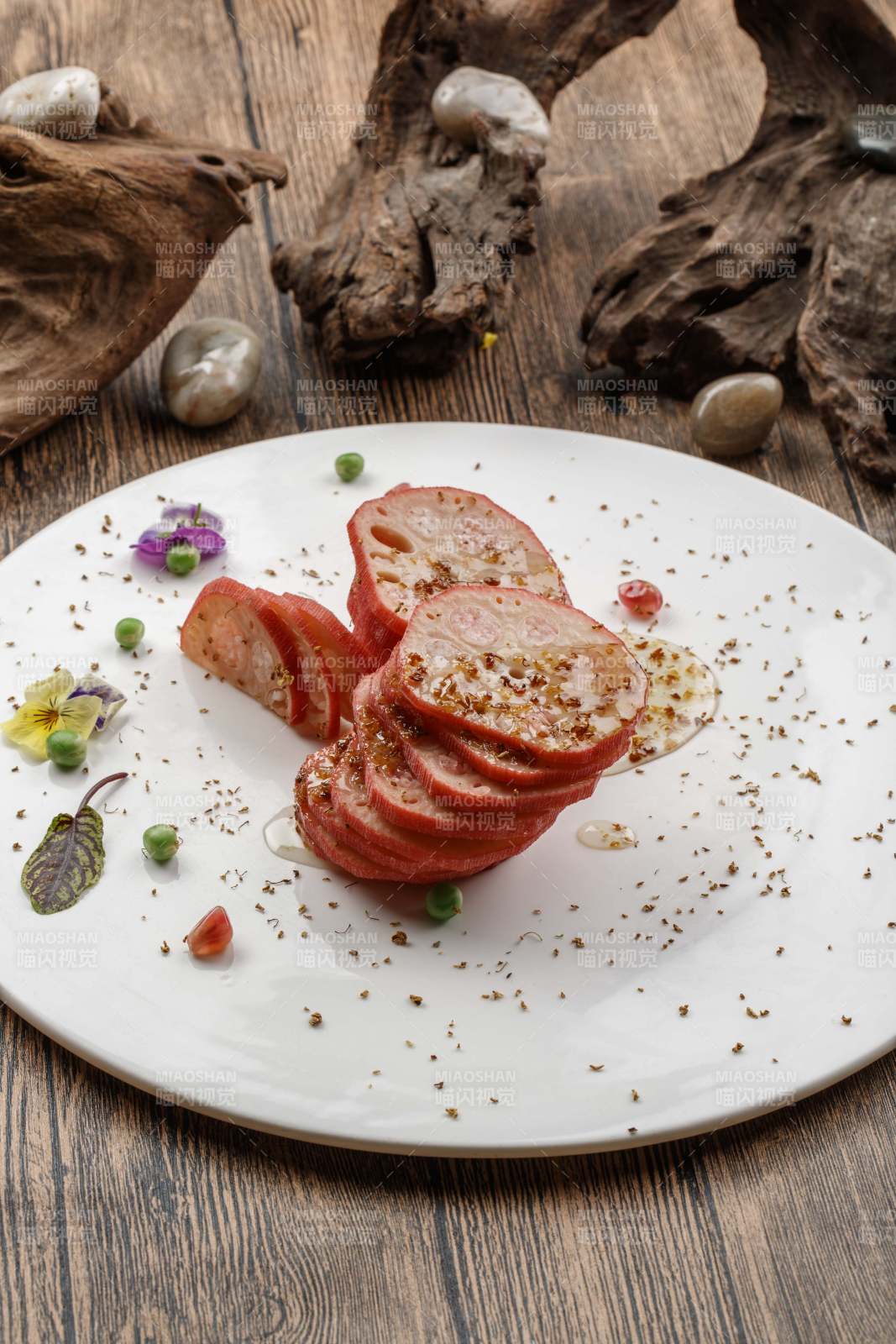 美味蜂蜜桂花蜜黄米藕图片