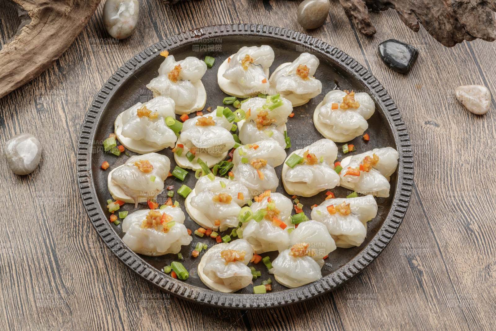 铁板杏鲍菇蒜蓉虾仁图片