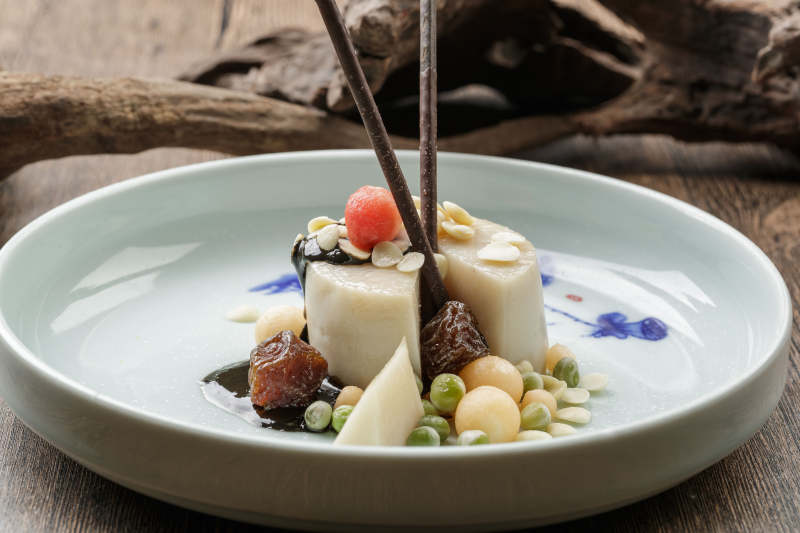 话梅坚果杏仁豆腐图片