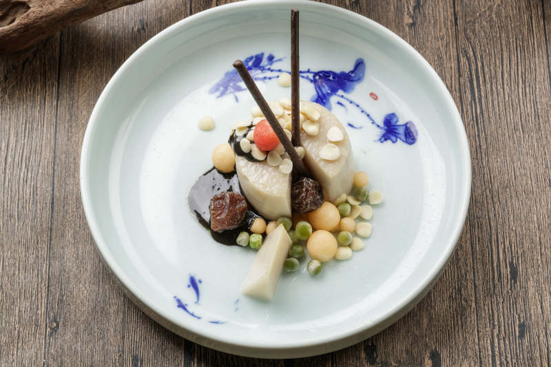 话梅坚果杏仁豆腐图片