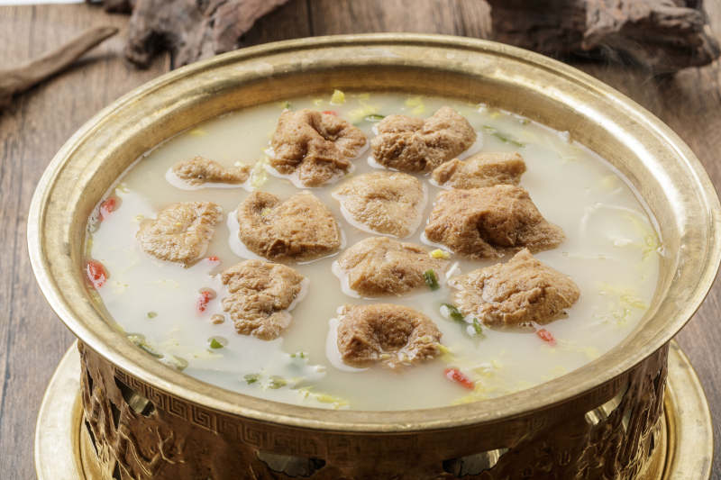 浓汤白菜豆腐泡炸豆腐图片