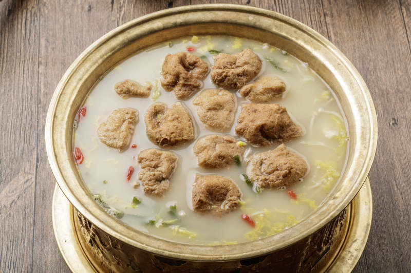 浓汤白菜豆腐泡炸豆腐图片