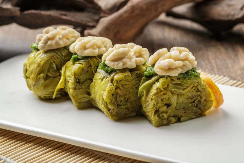 桃仁白菜卷芥末墩图片